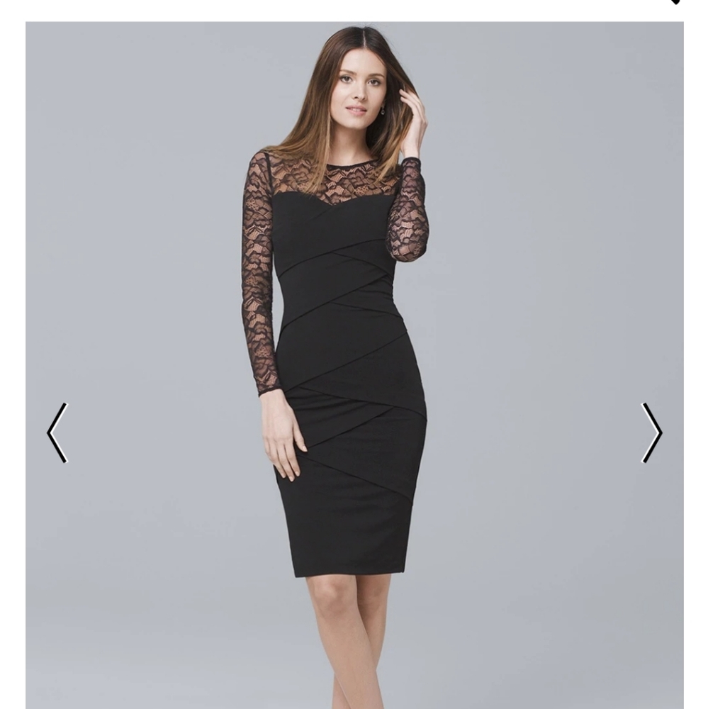 White House Black Market black dress w lace NWT